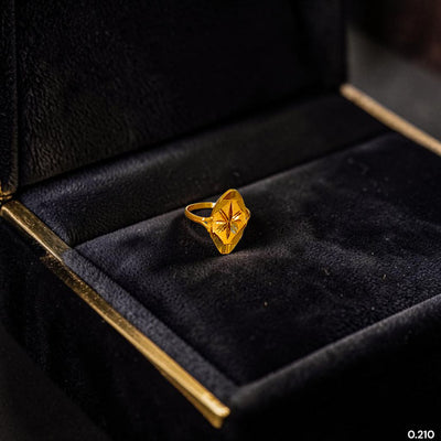 BABY JEWELLERY- TRJ (BJLAEI) (WGT: 0.210 GM APPROX) 375 9KT HUID HALLMARK GOLD BABY FINGER RING 1 PIECE FOR RICE CEREMONY & BIRTHDAY.