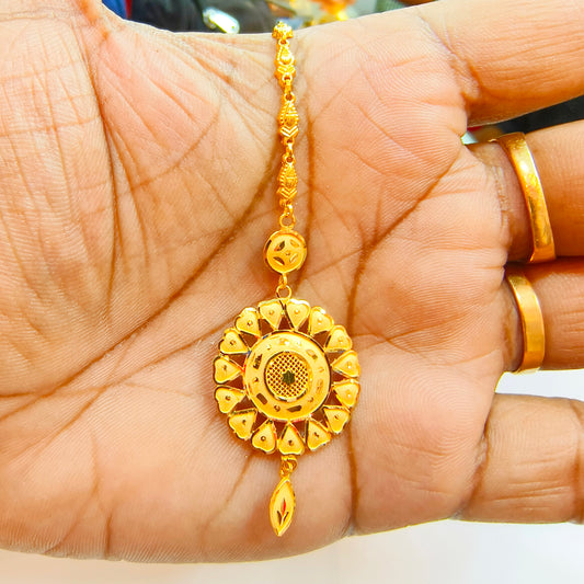 BIS CERTIFIED WGT: 2.640 GM APPROX HUID HALLMARK 916 22KT GOLD TICKLY (MANGTIKA) 1 PIECE FOR MARRIAGE.