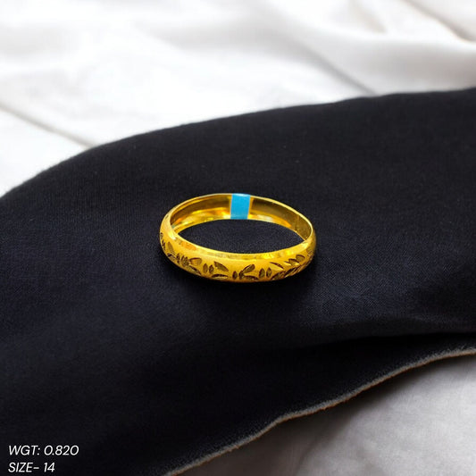 (GLFR) TRJ (SIZE: 14) WGT: 0.820 GM APPROX BIS CERTIFIED HUID HALLMARK 916 22KT GOLD FINGER RING FOR WOMEN 1 PIECE.