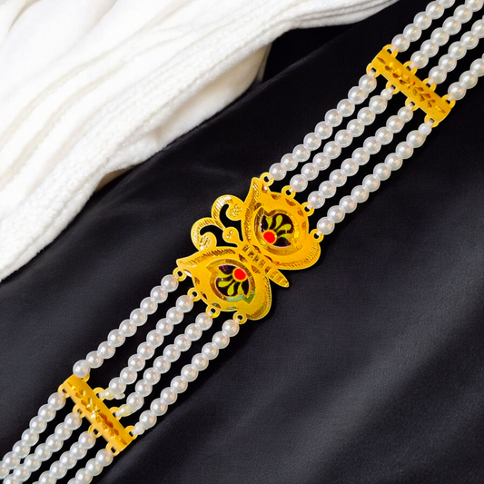 CERTIFIED BIS HUID HALLMARK 916 22KT GOLD MOTI CHOKER 1 PIECE (WGT:1.700 GM) WITH ADJUSTABLE TASSEL FOR GIFT IN MARRIAGE.