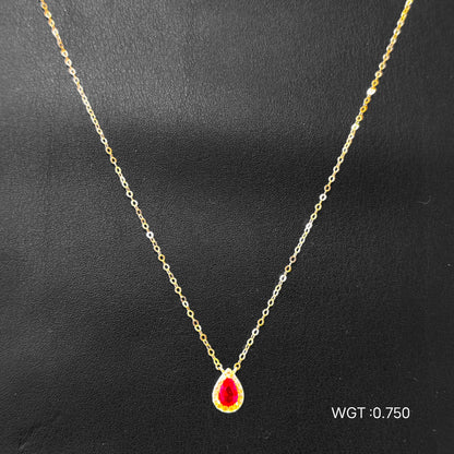 VIRAL TOFU CHAIN (GCS) TRJ WGT: 0.750 GM APPROX 18KT HUID HALLMARK GOLD CHAIN WITH PENDANT 1 PIECE 18 INCH (FOR SPECIAL GIFT ONLY)