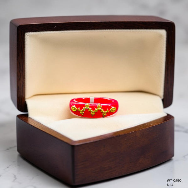 POLA RING-SIZE 14 (WGT: 0.150 GM APPROX) CERTIFIED BIS HALLMARK 916 22KT GOLD POLA RING 1 PIECE (BEST FOR DAILY WEAR OR GIFTING YOUR LOVE ONE).