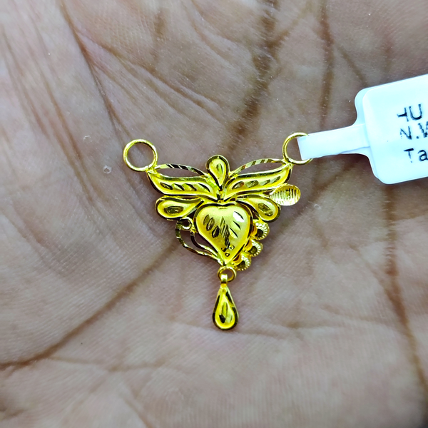 TRJ WGT: 0.840 GM APPROX 22KT HUID HALLMARK GOLD PENDANT MANGALSUTRA 1 PIECE WITH TASSEL.