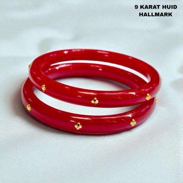 PASTING POLA- RED SUPER DOT BIS CERTIFIED HUID HALLMARK 9KT GOLD POLA BADHANO (PASTING)  1 PAIR FOR REGULAR USE APPROX WGT: 0.150 GM FOR MARRIED WOMEN (SOLD AS RRP BY RAJLAXMI)