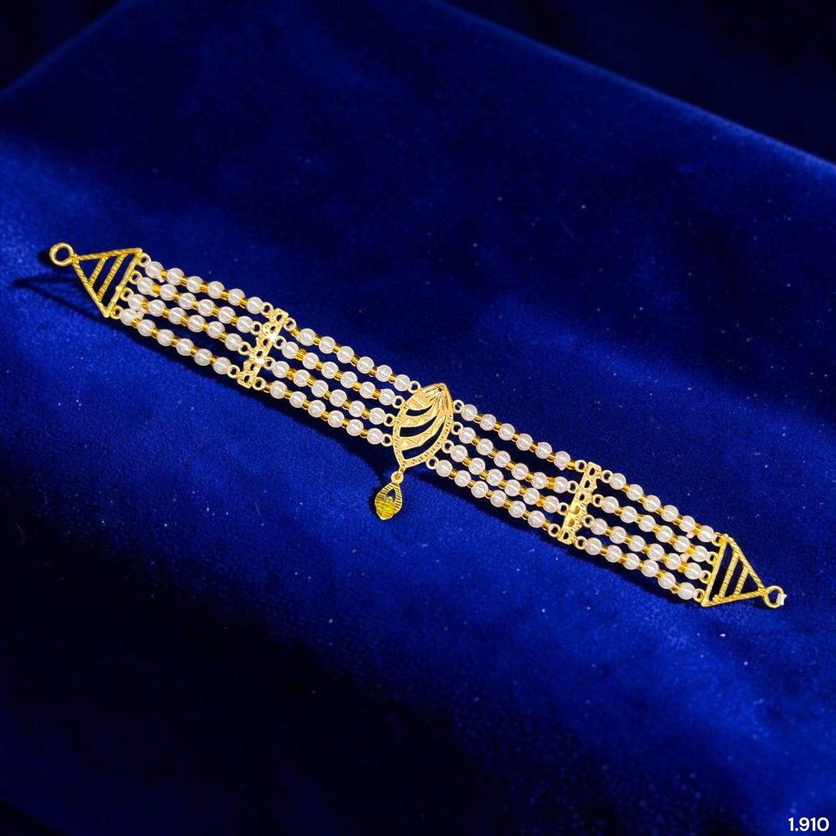 GMC9K- (WGT: 1.910 GM APPROX) BIS CERTIFIED HUID HALLMARK 375 9KT GOLD MOTI CHOKER 1 PIECE WITH ADJUSTABLE TASSEL FOR GIFT IN MARRIAGE. (1F4SPH)