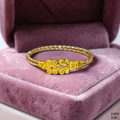 GOLD NOA- (2KZCSV)-(SIZE: 29) (WGT: 2.280 GM APPROX) BIS CERTIFIED HUID HALLMARK 9KT GOLD BRACELET NOA BADHANO BANGLES 1 PIECE FOR WOMEN.