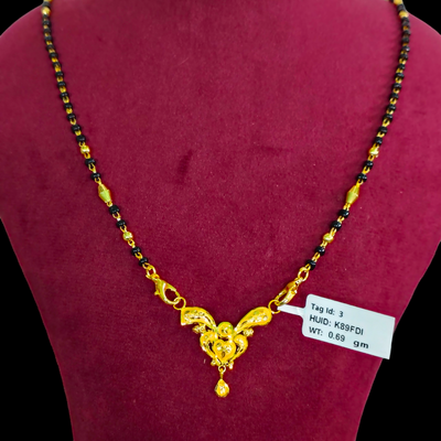 GOLD PENDANT- WGT: 0.690 GM APPROX 22KT HUID HALLMARK GOLD PENDANT MANGALSUTRA 1 PIECE WITH TASSEL.
