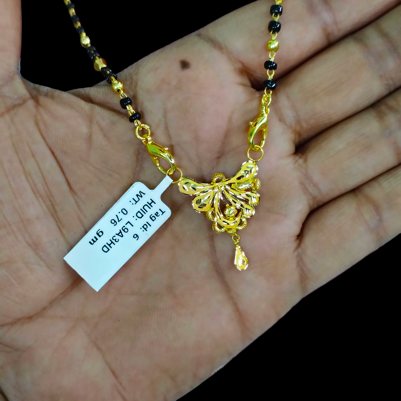 GOLD PENDANT- WGT: 0.760 GM APPROX 22KT HUID HALLMARK GOLD PENDANT MANGALSUTRA 1 PIECE WITH TASSEL.