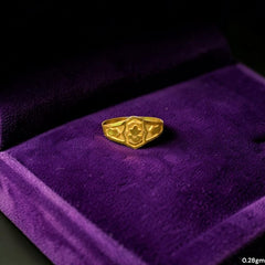 BABY JEWELLERY- TRJ WGT: 0.280 GM APPROX 375 9KT HUID HALLMARK GOLD BABY FINGER RING 1 PIECE FOR RICE CEREMONY & BIRTHDAY.