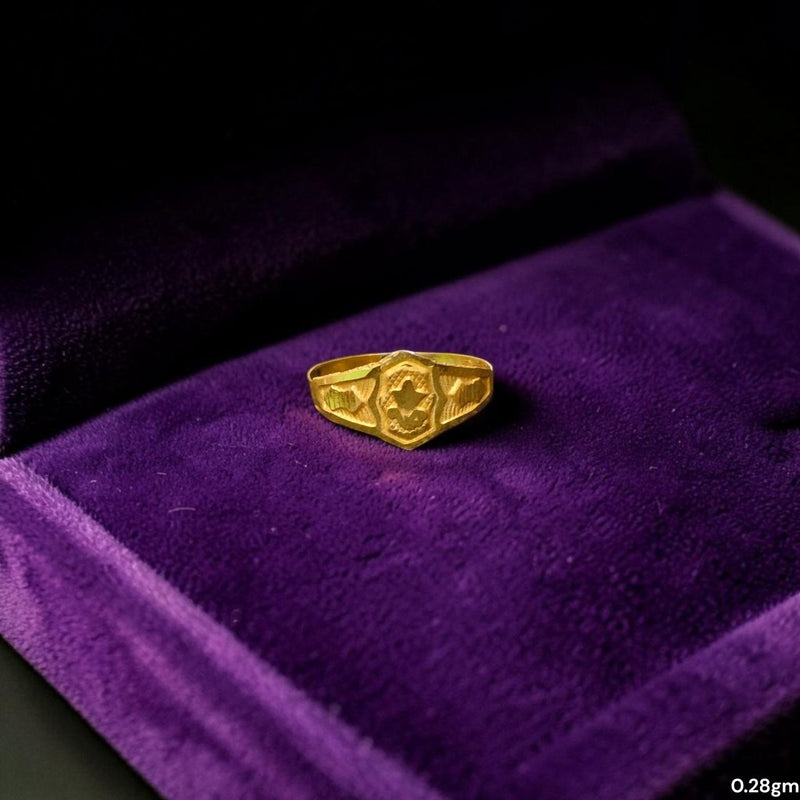 BABY JEWELLERY- TRJ WGT: 0.280 GM APPROX 375 9KT HUID HALLMARK GOLD BABY FINGER RING 1 PIECE FOR RICE CEREMONY & BIRTHDAY.