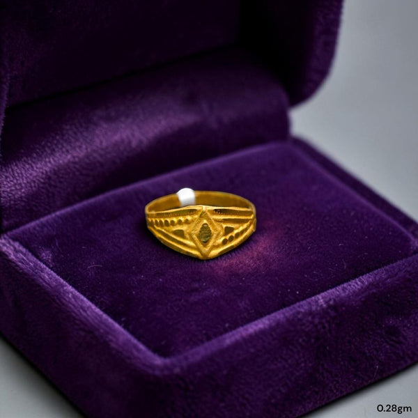 BABY JEWELLERY- TRJ WGT: 0.280 GM APPROX 375 9KT HUID HALLMARK GOLD BABY FINGER RING 1 PIECE FOR RICE CEREMONY & BIRTHDAY.
