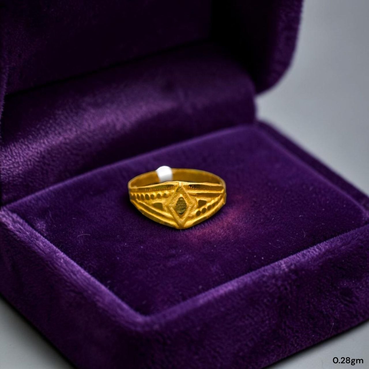 BABY JEWELLERY- TRJ WGT: 0.280 GM APPROX 375 9KT HUID HALLMARK GOLD BABY FINGER RING 1 PIECE FOR RICE CEREMONY & BIRTHDAY.