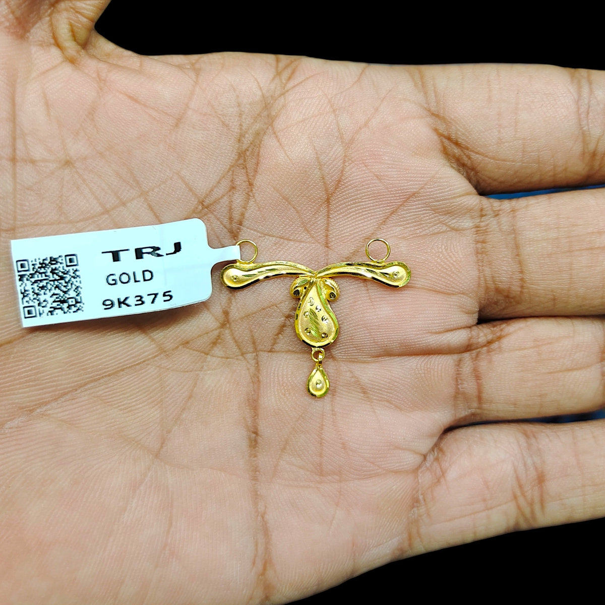 GPM9K- (WGT: 0.480 GM APPROX) BIS CERTIFIED HUID HALLMARK 375 9KT GOLD PENDANT FOR WOMEN 1 PIECE WITH FREE MANGALSUTRA & TASSEL. (H8LSFV)