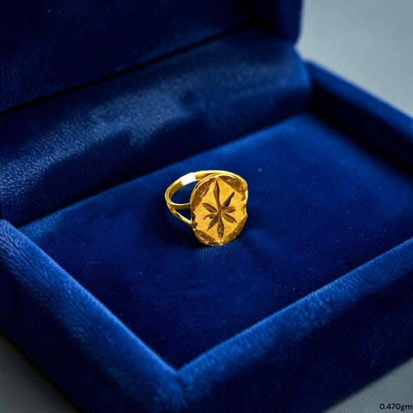 BABY JEWELLERY- TRJ WGT: 0.470 GM APPROX 22KT HUID HALLMARK GOLD BABY FINGER RING 1 PIECE FOR RICE CEREMONY & BIRTHDAY.
