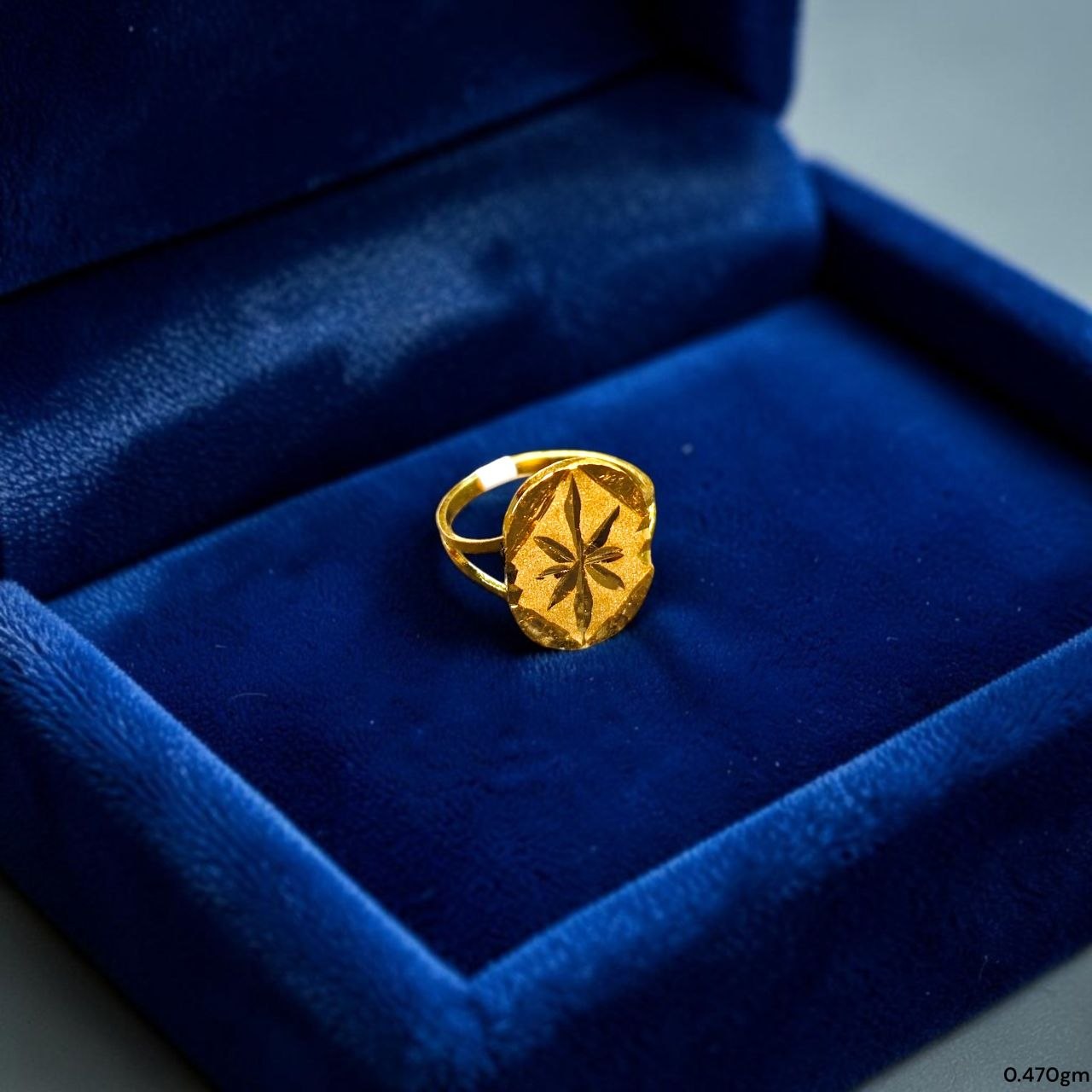BABY JEWELLERY- TRJ WGT: 0.470 GM APPROX 22KT HUID HALLMARK GOLD BABY FINGER RING 1 PIECE FOR RICE CEREMONY & BIRTHDAY.
