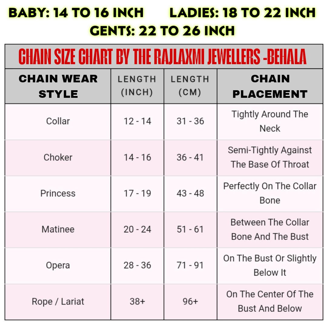 GCH- (DUAL TONE DESIGN) BIS CERTIFIED TRJ WGT: 2.880 GM APPROX HUID HALLMARK 22KT GOLD CHAIN (16 INCH) 1 PIECE FOR BABY GIRL & BOY.