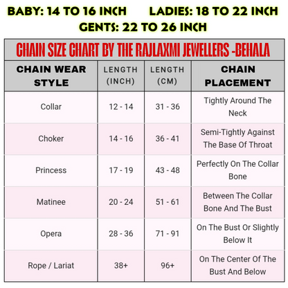 GCH- (DUAL TONE DESIGN) BIS CERTIFIED TRJ WGT: 2.880 GM APPROX HUID HALLMARK 22KT GOLD CHAIN (16 INCH) 1 PIECE FOR BABY GIRL & BOY.