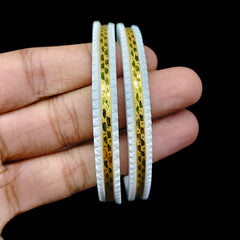 GSB9K- (ISYBYH)-(DPJQDV) (SIZE:27) (WGT: 1.110 GM APPROX) BIS CERTIFIED HUID HALLMARK 375 9KT GOLD SAKHA BADHANO 1 PAIR FOR WOMEN (CHILA PATH DESIGN) NOT FOR REGULAR USE.