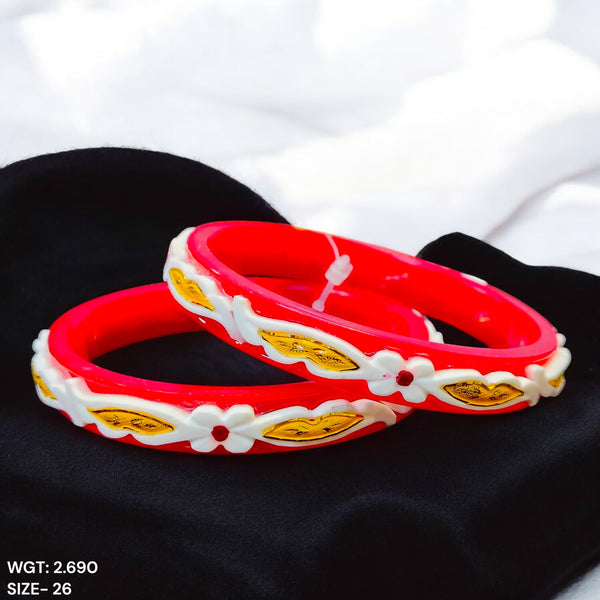 POLA BADHANO- (SIZE:26) TRJ WGT: 2.690 GM APPROX BIS CERTIFIED HUID HALLMARK 22KT GOLD POLA BADHANO BANGLES 1 PAIR FOR WOMEN (REGULAR USE).