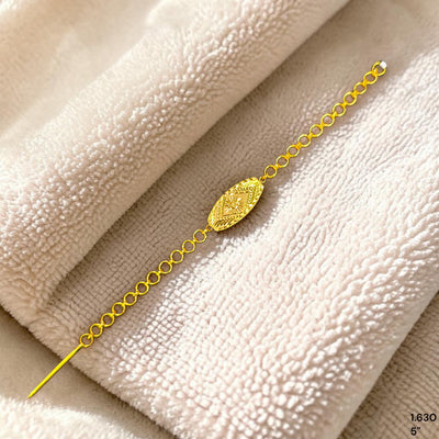 BABY JEWELLERY- (X8EUWE)-(SIZE 5")-(WGT: 1.630 GM APPROX) BIS CERTIFIED HUID HALLMARK 9KT GOLD BABY WRISTLET (BRACELET) 1 PIECE.