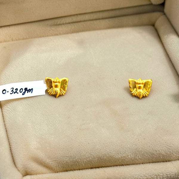 GOLD TOPS- BIS CERTIFIED (WGT: 0.320 GM APPROX) HUID HALLMARK 375 9KT GOLD TOPS 1 PAIR BEST FOR MARRIAGE GIFT.