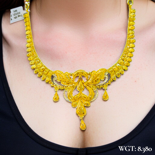 BIS CERTIFIED HUID HALLMAR 916 22KT GOLD NECKLACE CHOKER (WGT: 8.380 GM) 1 PIECE FOR WOMEN.