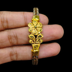 GOLD NOA- (2KZCSV)-(SIZE: 29) (WGT: 2.280 GM APPROX) BIS CERTIFIED HUID HALLMARK 9KT GOLD BRACELET NOA BADHANO BANGLES 1 PIECE FOR WOMEN.