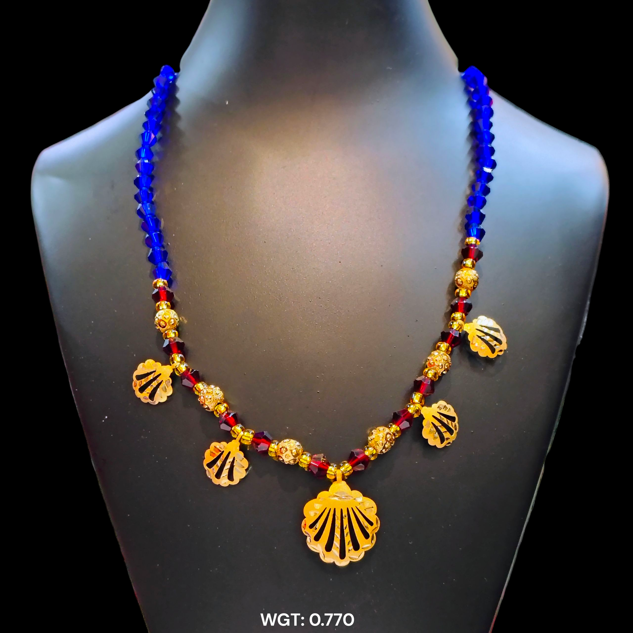 (GSH22) TRJ SHELL DESIGN SELI WGT: 0.770 GM APPROX HUID HALLMARK 22KT GOLD SELIHAR 1 PIECE WITH TASSEL.