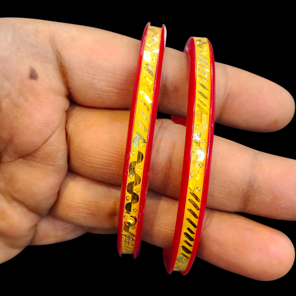 POLA BADHANO- BIS CERTIFIED (SIZE: 24) WGT: 2.350 GM APPROX 22KT HUID HALLMARK GOLD POLA BADHANO BANGLES 1 PAIR DESIGN FOR REGULAR USE.