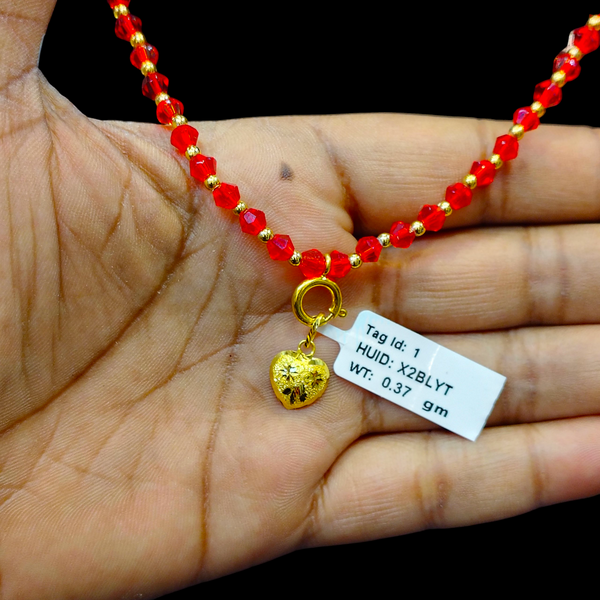 GOLD LOCKET- WGT: 0.370 GM APPROX BIS CERTIFIED HUID HALLMARK 916 22KT GOLD LOCKET 1 PIECE FOR UNISEX. (WITH ADJUSTABLE TASSEL).