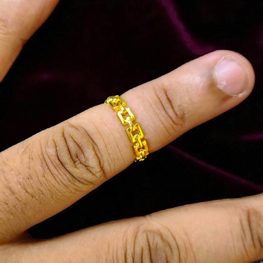 TRJ (SIZE: 10) WGT: 1.330 GM APPROX BIS CERTIFIED HUID HALLMARK 9KT GOLD FINGER RING FOR WOMEN 1 PIECE FOR REGULAR USE.