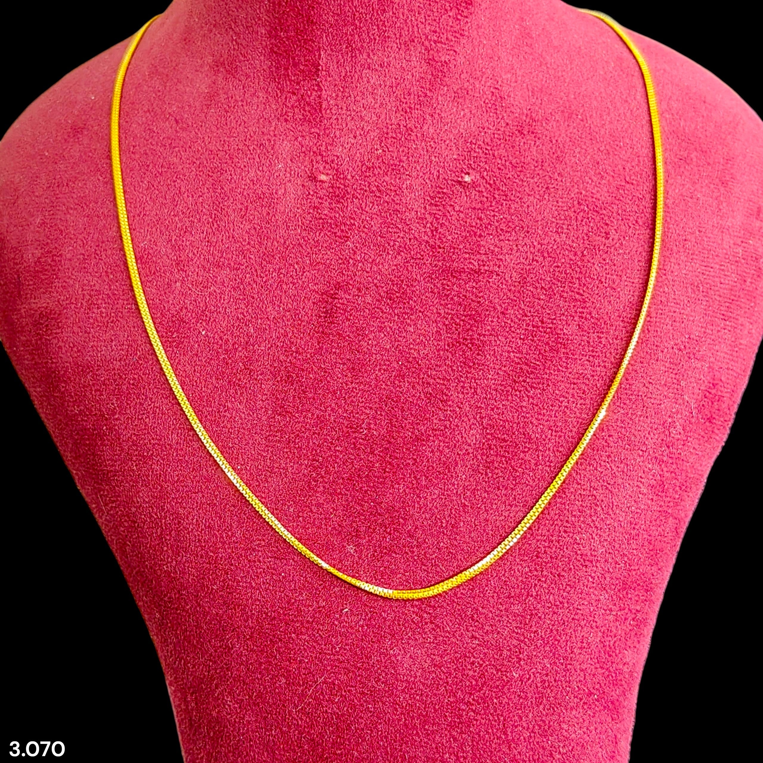 GOLD CHAIN- (WGT: 3.070 GM APPROX) BIS CERTIFIED HUID HALLMARK 9KT GOLD CHAIN WITH PENDANT (19 INCH) 1 PIECE FOR UNISEX.