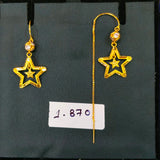 (GSD) RAJLAXMI WGT: 1.870 GM APPROX 18KT HALLMARK GOLD SUI DHAGA EARRINGS 1 PAIR FOR DAILY WEAR.