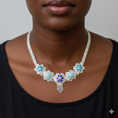 SILVER NECKLACE- CERTIFIED HALLMARK 925 SILVER NECKLACE 1 PIECE APPROX WGT: 17.00 GM FOR BEAUTIFUL WOMEN.