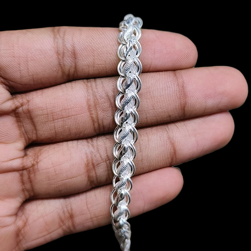 SILVER WRISTLET- (A14) (WGT:10.650 GM APPROX) 625 SILVER WRISTLET FOR MEN 8