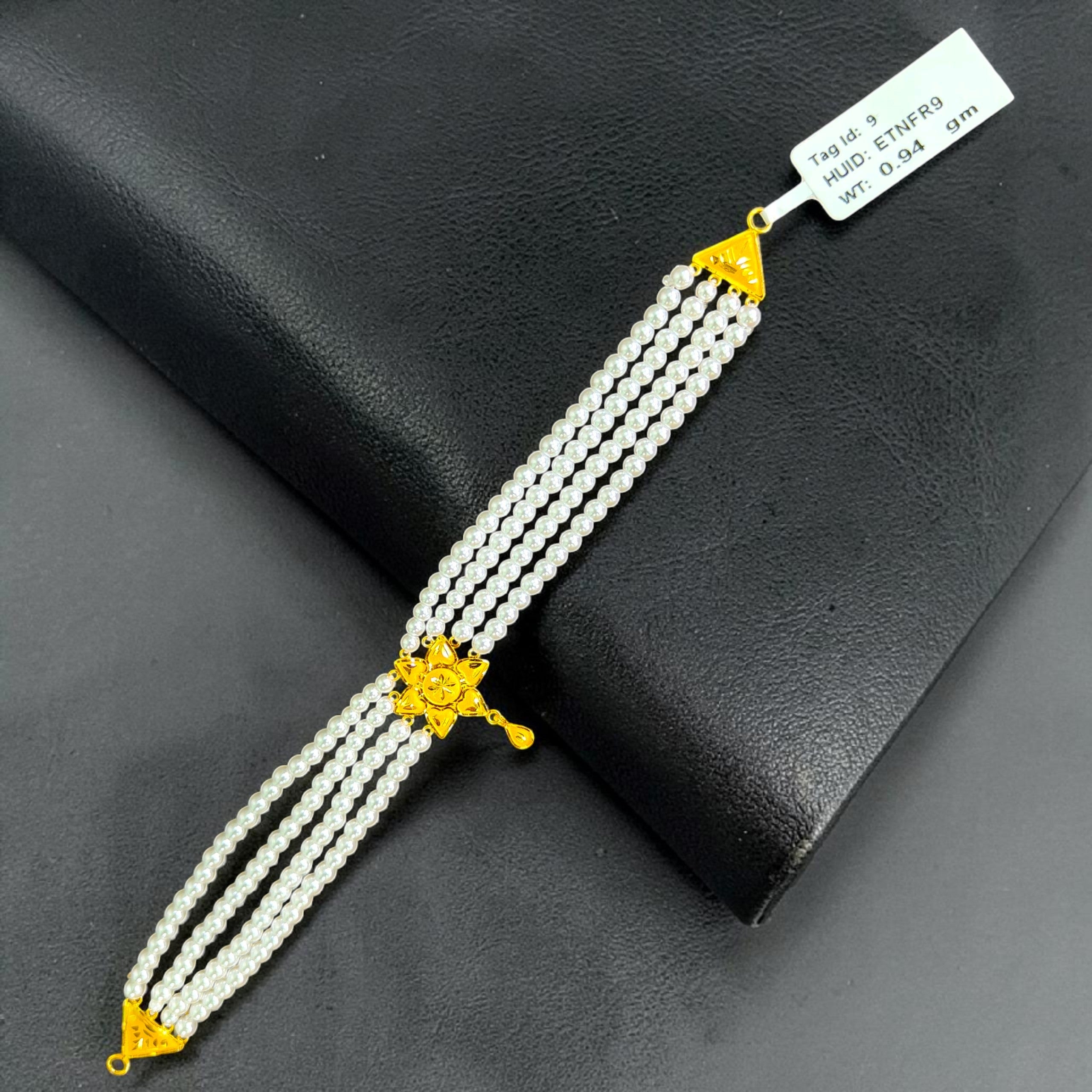 GOLD MOTI HAR- CERTIFIED BIS HUID HALLMARK 916 22KT GOLD MOTI CHOKER 1 PIECE (WGT: 0.940 GM) WITH ADJUSTABLE TASSEL FOR GIFT IN MARRIAGE.