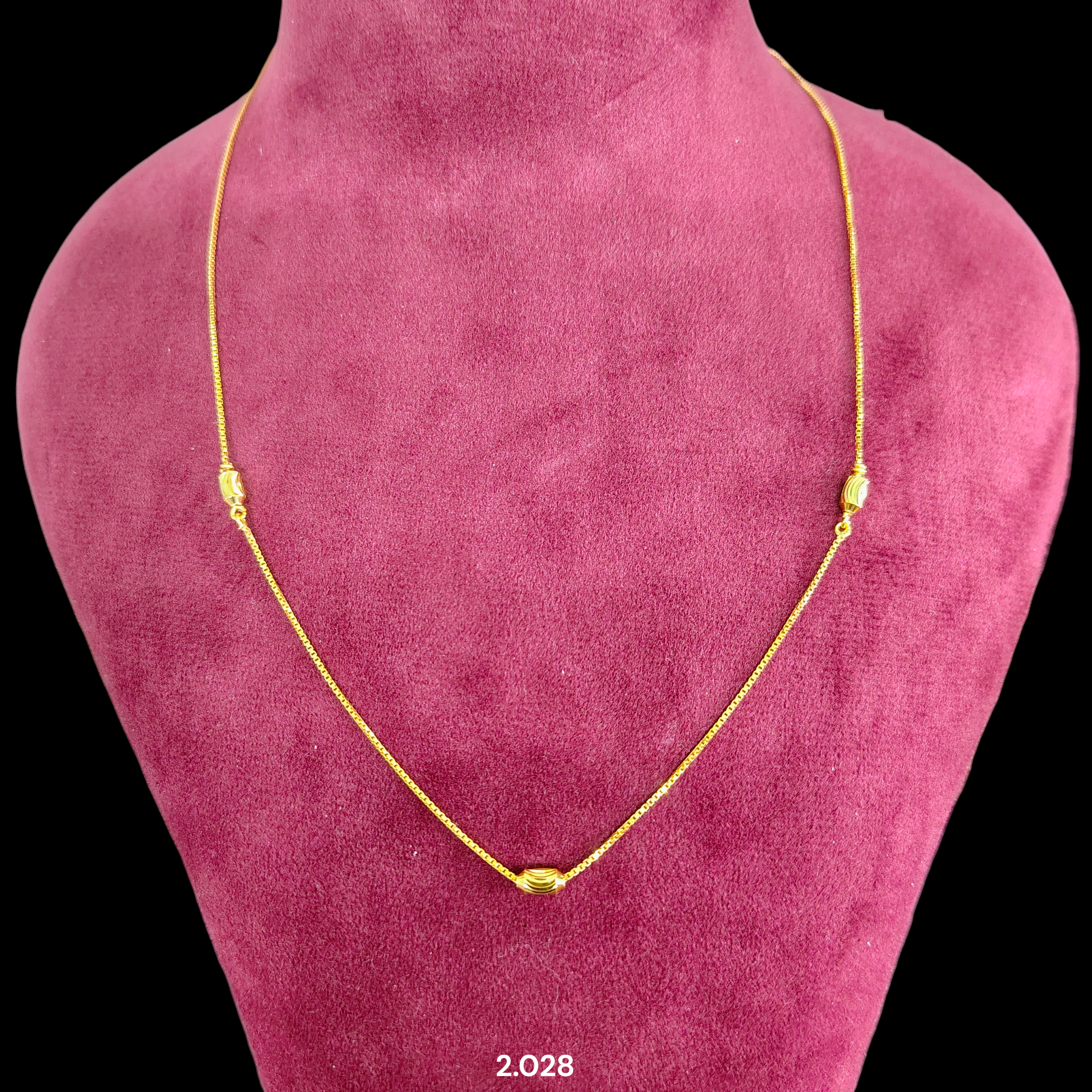 GOLD CHAIN- (WGT: 2.028 GM APPROX) BIS CERTIFIED HUID HALLMARK 9KT GOLD CHAIN WITH PENDANT (17 INCH) 1 PIECE FOR WOMEN.