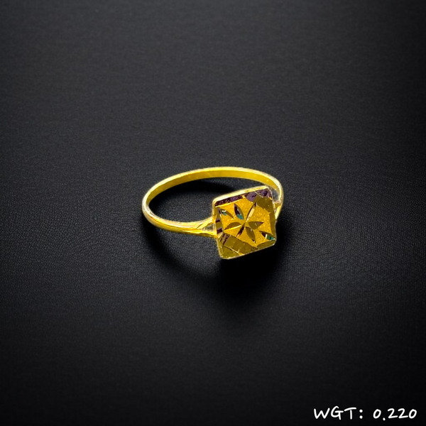 TRJ WGT: 0.220 GM APPROX KDM GOLD BABY FINGER RING 1 PIECE FOR RICE CEREMONY & BIRTHDAY.