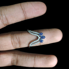 SILVER RING- SIZE:16 (WGT: 2.660 GM APPROX) HALLMARK 925 SILVER FINGER RING 1 PIECE FOR WOMEN (V RING BANKOK IMPORTED DESIGN)- NON EXCHANGEABLE -(SOLD ON MRP).
