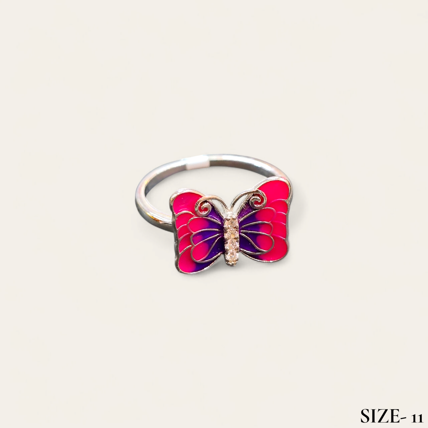 RAJLAXMI HALLMARK 925 SILVER FINGER BUTTERFLY MINAKARI DESIGN RING 1 PIECE FOR WOMEN FOR REGULAR USE - BEST FOR GIFTING (SOLD ON MRP)