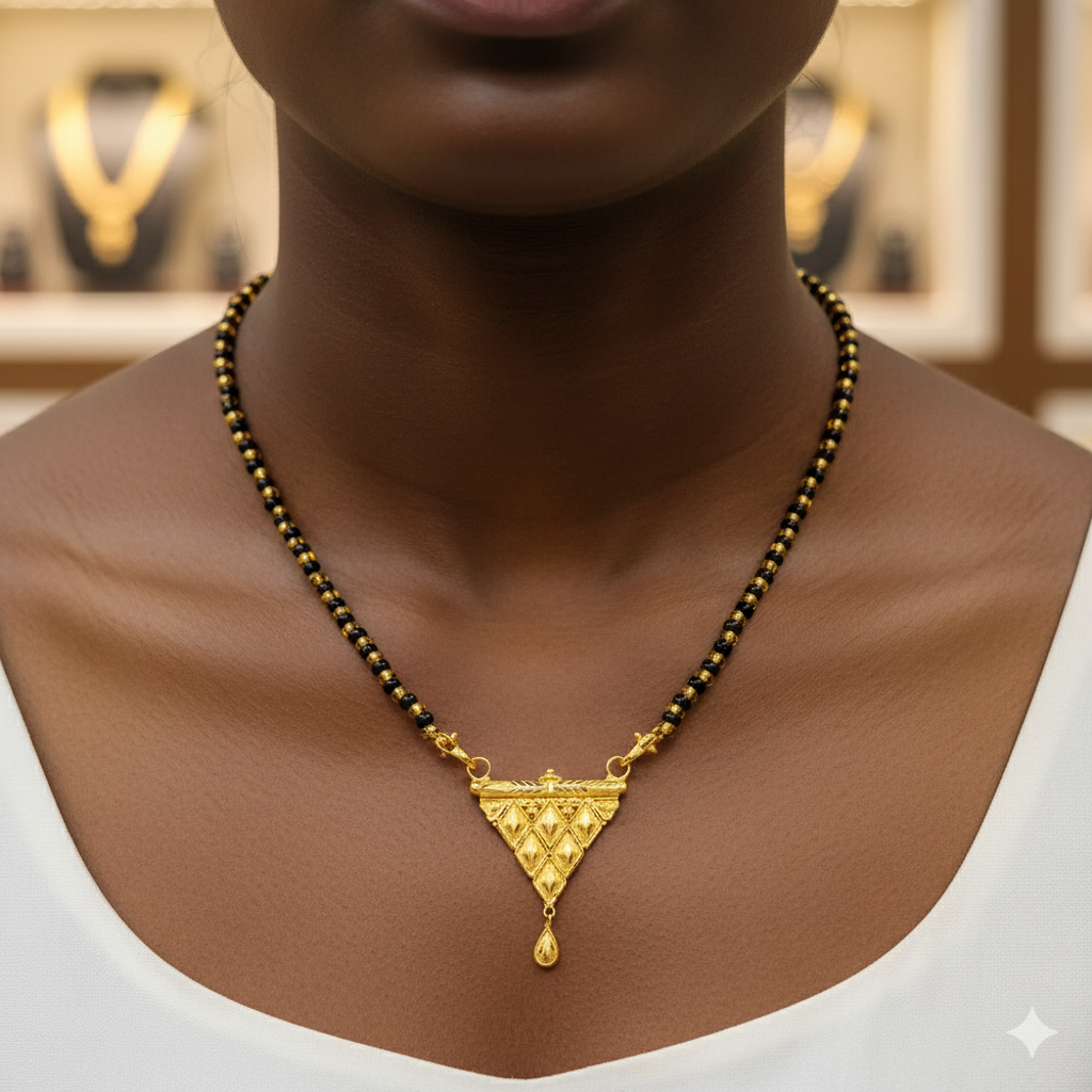 GOLD PENDANT- WGT: 1.270 GM APPROX 22KT HUID HALLMARK GOLD PENDANT MANGALSUTRA 1 PIECE WITH TASSEL.