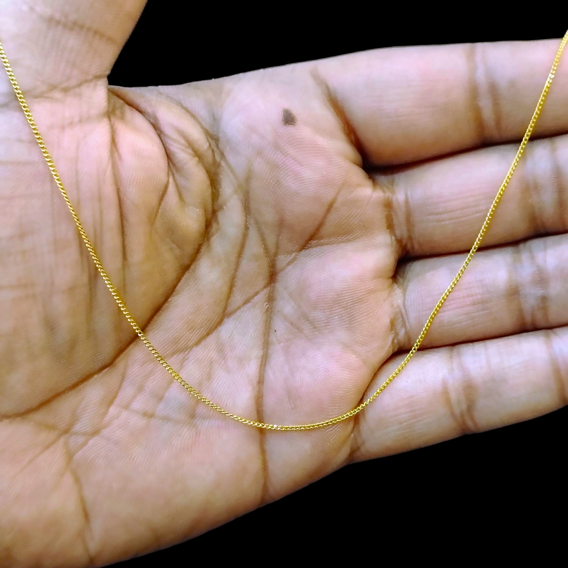 GCH- (MINI BICHA DESIGN) BIS CERTIFIED TRJ WGT: GM APPROX HUID  HALLMARK 22KT GOLD CHAIN (18 INCH) PIECE FOR