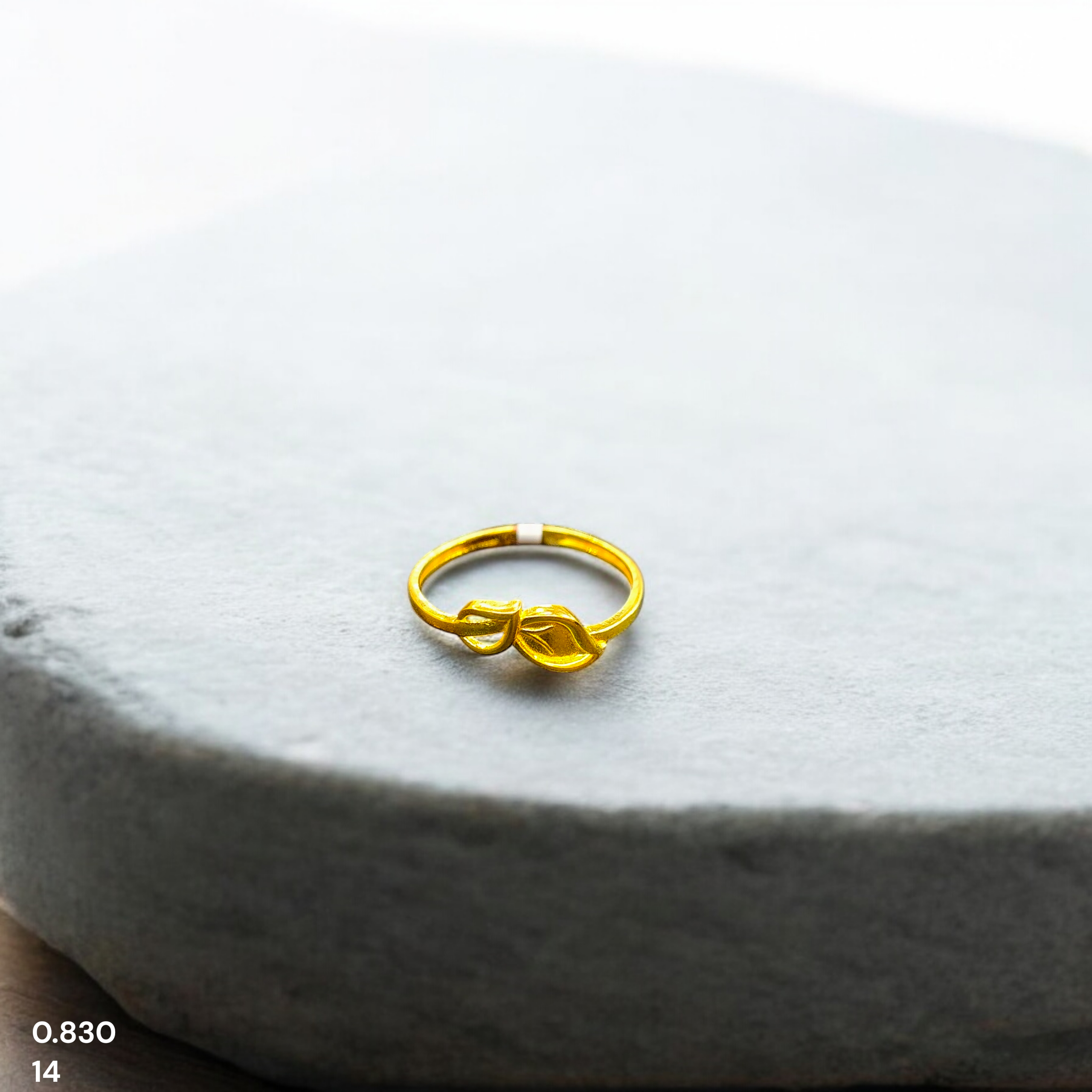 LADIES RING- TRJ (SIZE:14) WGT: 0.830 GM APPROX BIS CERTIFIED HUID HALLMARK 9KT GOLD FINGER RING FOR WOMEN 1 PIECE.