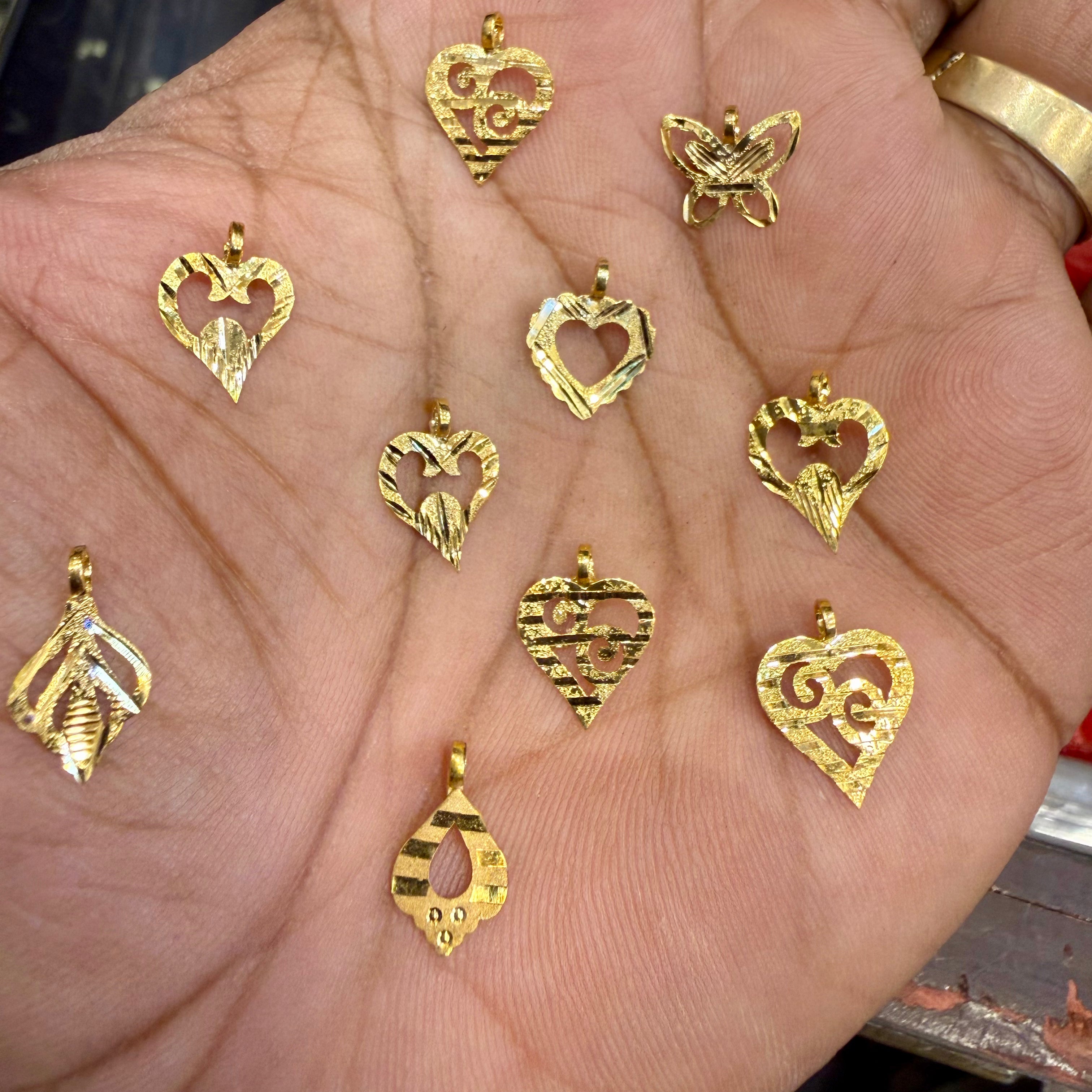 GOLD LOCKET- BIS CERTIFIED HUID HALLMARK 375 9KT GOLD MINI LOCKET 1 PIECE (WGT: 0.100 - 0.140 GM APPROX) FOR WOMEN WITH ADJUSTABLE TASSEL (GET ANY DESIGN AS PER STOCK) BEST FOR GIFTING.