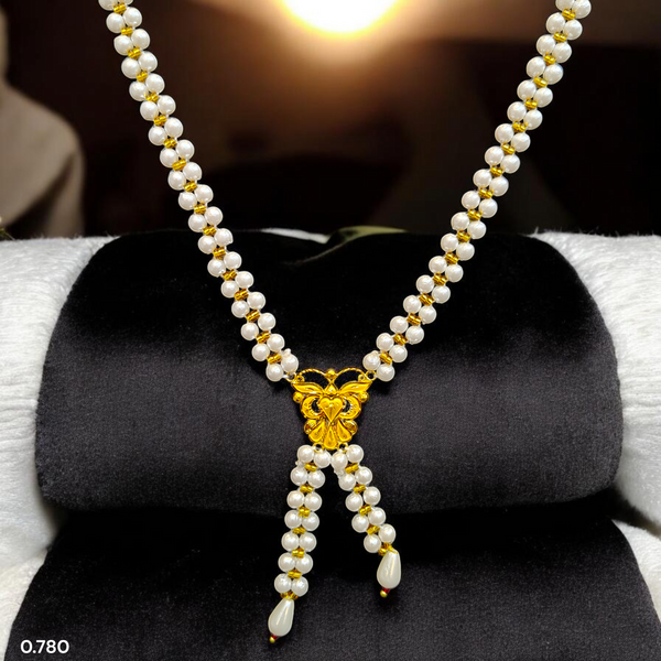 GOLD MOTI HAR- BIS CERTIFIED WGT: O.780 GM APPROX HUID HALLMARK 916 22KT GOLD MOTI TIE CHAIN 1 PIECE FOR WOMEN.