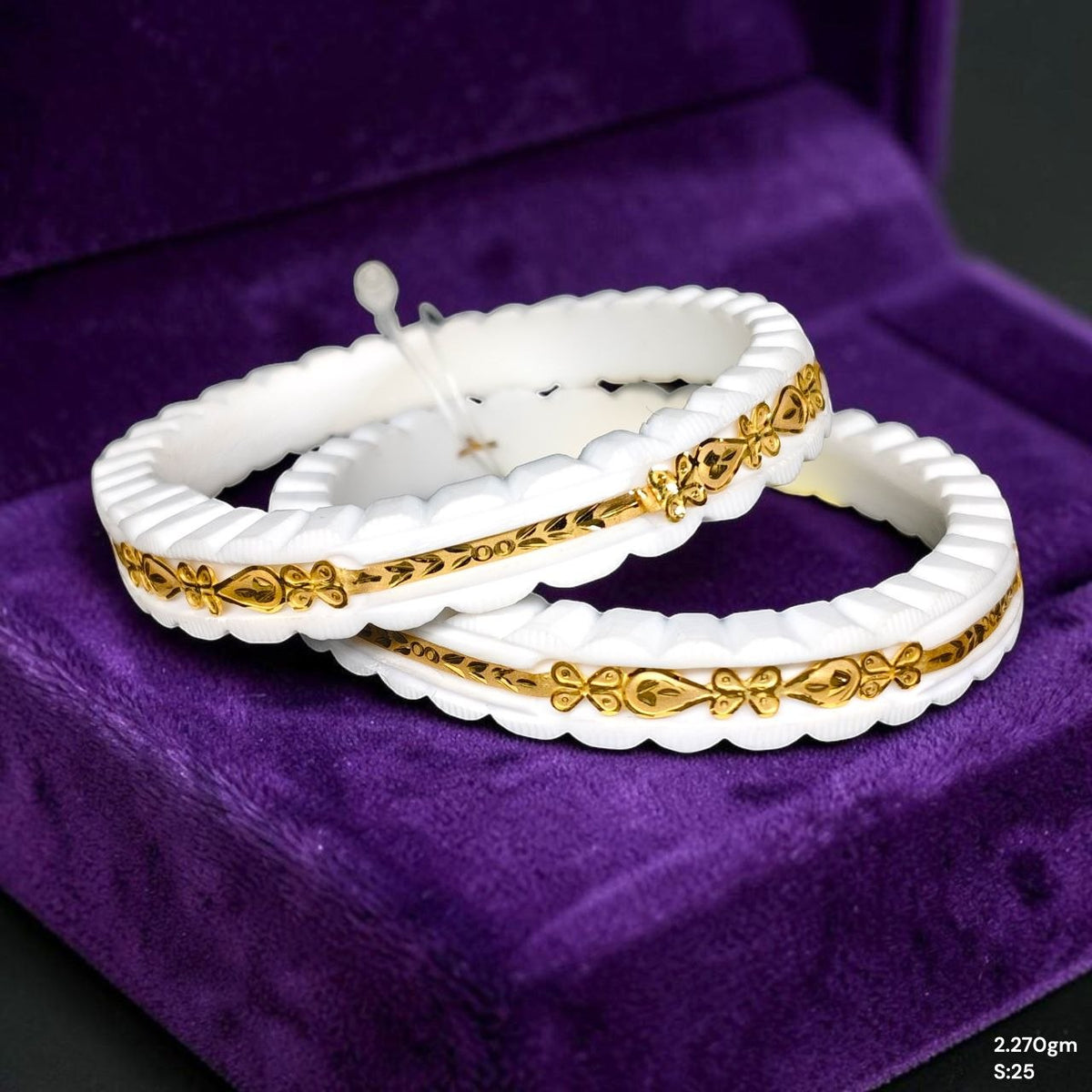 GSB9K- SIZE:25 (WGT: 2.270 GM APPROX) BIS CERTIFIED HUID HALLMARK 375 9KT GOLD SAKHA BADHANO 1 PAIR FOR WOMEN (CHILA PATH DESIGN) NOT FOR REGULAR USE. (2YWVPZ)-(6SAFM4)