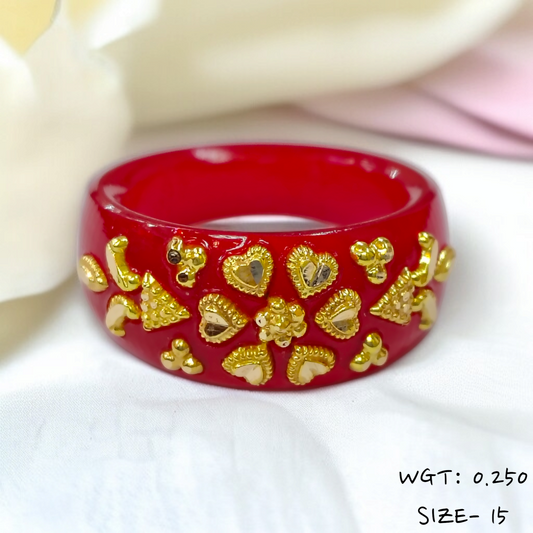 (GPR) TRJ (SIZE: 15) WGT: 0.250 GM APPROX (50 TONCH) KDM GOLD POLA RING FOR WOMEN 1 PIECE FOR GIFT (SOLD ON MRP)