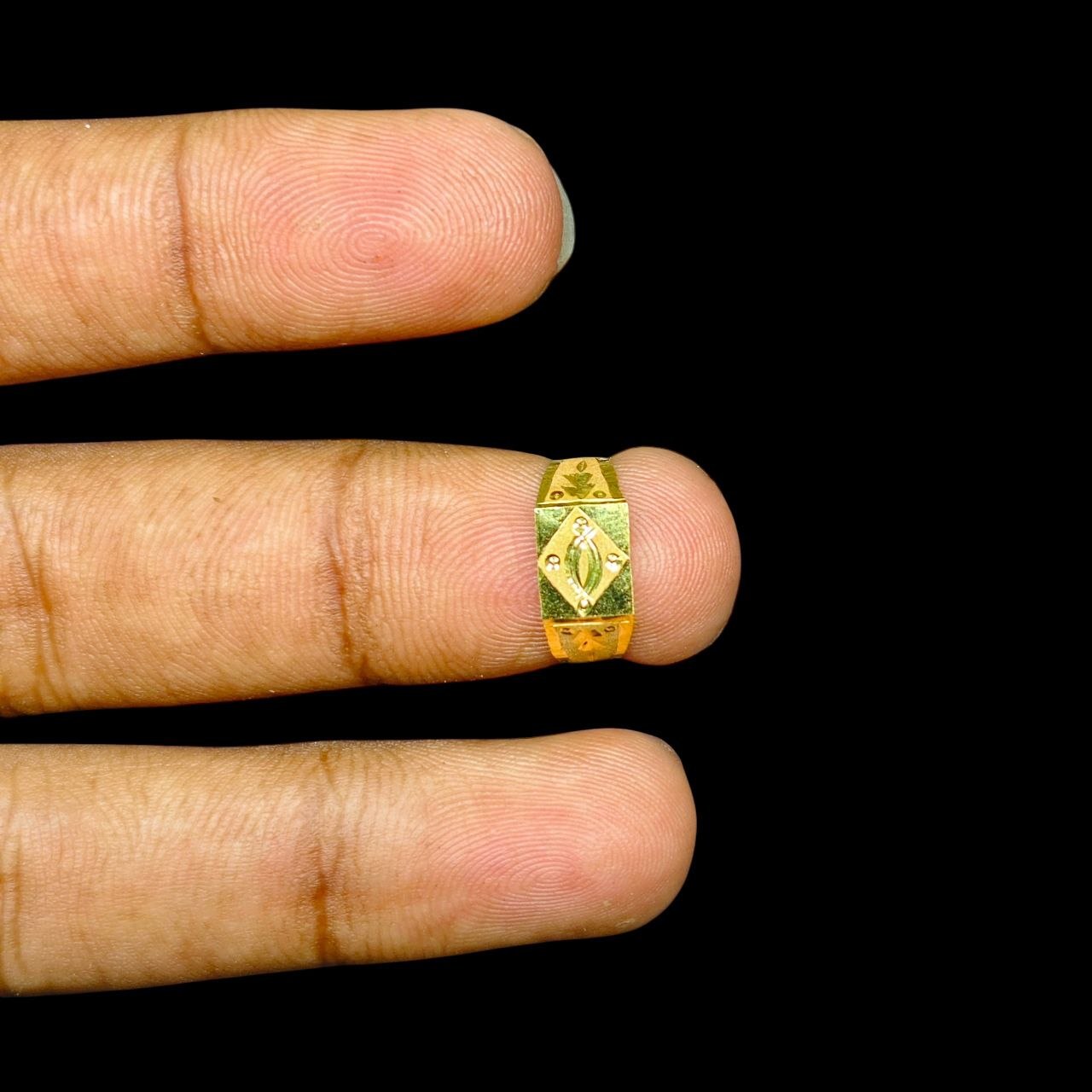 BABY JEWELLERY- TRJ WGT: 0.270 GM APPROX 375 9KT HUID HALLMARK GOLD BABY FINGER RING 1 PIECE FOR RICE CEREMONY & BIRTHDAY.(SXGW5R)