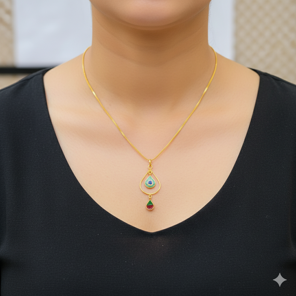 CHALLENGE ON PRICE (GLC22) LOCKET WGT: 1.020 GM APPROX BIS CERTIFIED HUID HALLMARK 916 22KT GOLD LOCKET 1 PIECE FOR UNISEX. (CHAIN NOT INCLUDED).