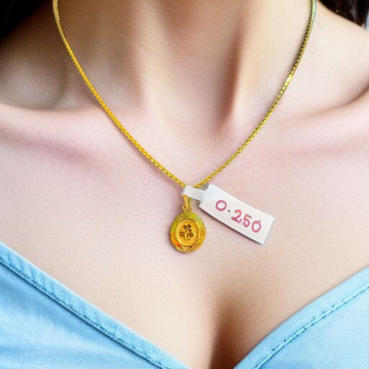 (GLKD) LOCKET WGT: 0.250 GM APPROX KDM GOLD LOCKET 1 PIECE (50 TONCH) WITH ADJUSTABLE TASSEL FOR GIFTING PURPOSE (CHAIN NOT INCLUDED).